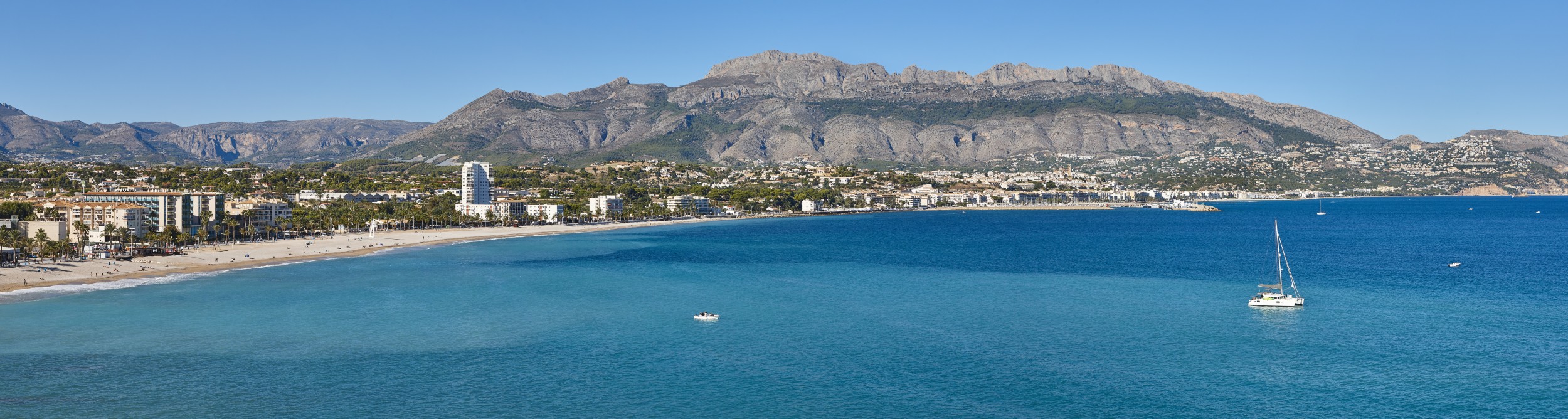 picturesque mediterranean spanish coastline in altea. summer, va